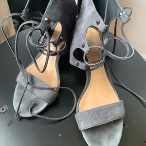 Schutz suede block heel sandal